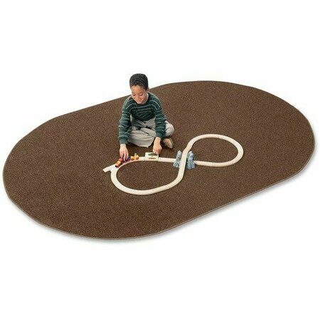 CARPETS FOR KIDS Rug, Anti-static, Nylon, KIDplyBack, Oval, 7ft 6inx12ft , Mocha CPT2170703